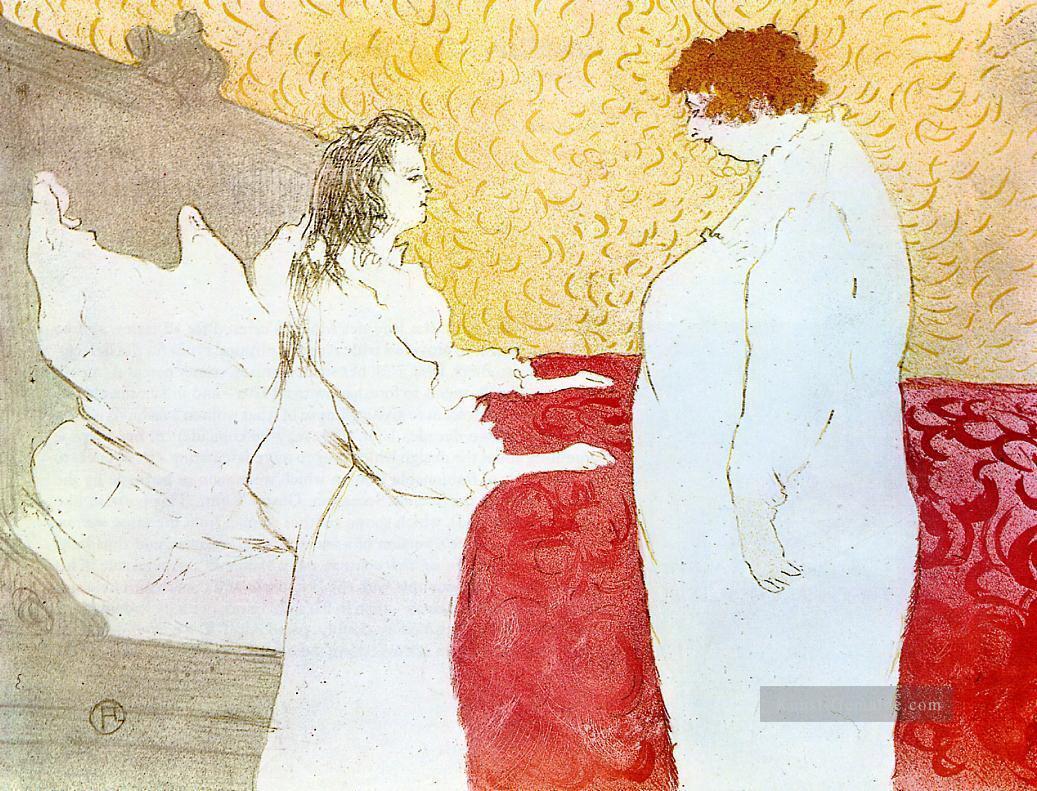 sie Frau im Bett Profil 1896 Toulouse Lautrec Henri de Aufstehen Ölgemälde